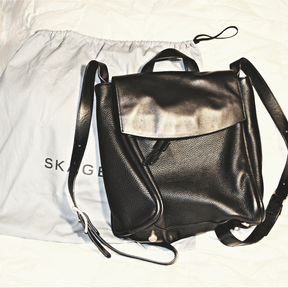 skagen ebba leather backpack